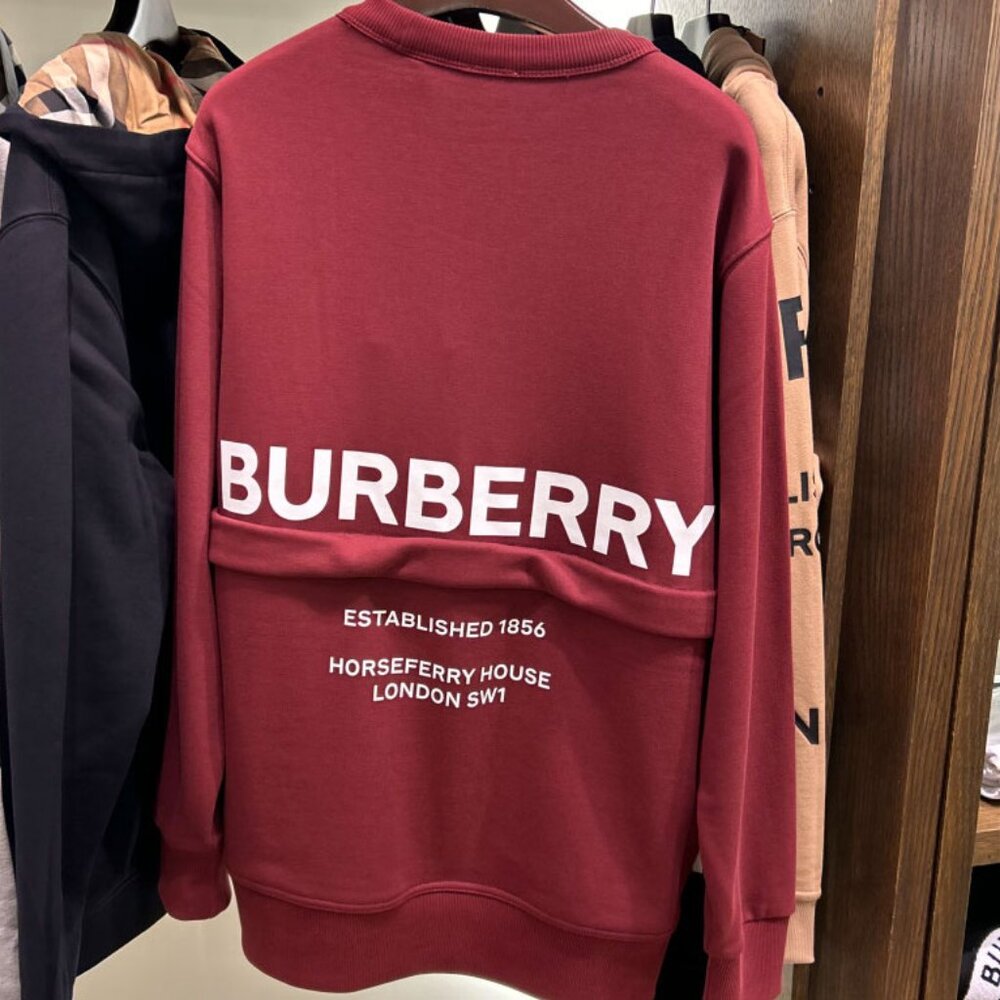 Burberry Acklow Men's Print Red Jersey Sweatshirt, all sizes, 100% Cotton